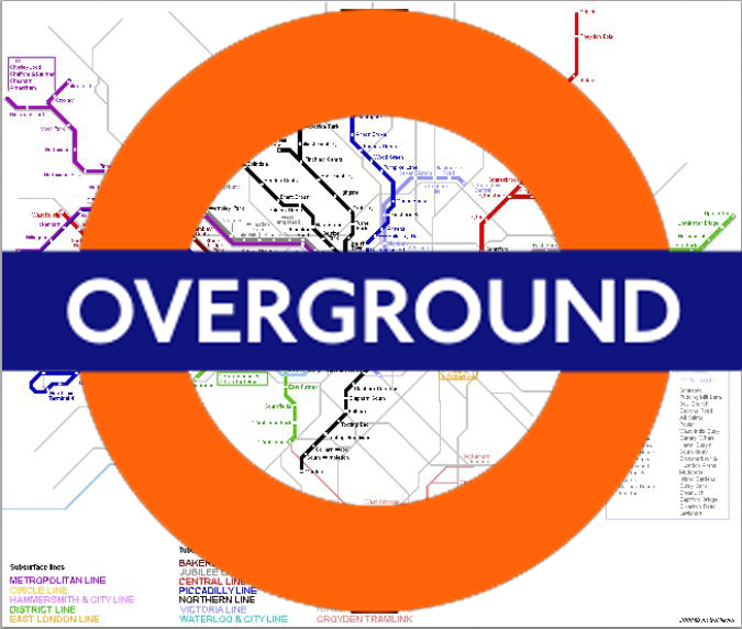 Overground Transport Map of London